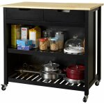 Cuisine buffet desserte de cuisine  roulettes table roulante meuble de rangement pour cuisine et salon ...