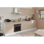 Cuisine complete oslo - l 300 cm - d�cor chene - plan de travail inclus