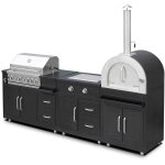 Oviala ? cuisine d'ext�rieur 3 modules de cuisson en acier inoxydable ? barbecue � gaz 4 br�leurs ? four ...