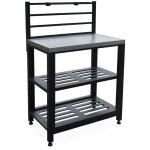 Sweeek - cuisine ext�rieure en acier l80cm avec 2 �tag�res de rangement