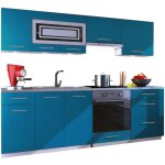 Dusine - cuisine giovanna 8 éléments - turquoise mat 2m40 casserolier four encastrable Dusine - cuisine giovanna 8 éléments - turquoise mat 2m40 casserolier four encastrable