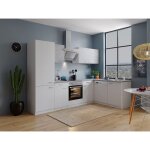 Cuisine kitchenette d'angle blanc b�ton malia 280x172 cm respekta