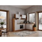 Cuisine kitchenette d'angle chêne blanc hilde 250x172 cm respekta Cuisine kitchenette d'angle chêne blanc hilde 250x172 cm respekta