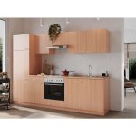 Cuisine kitchenette bloc cuisine intégrée hêtre gerda 270 cm respekta Cuisine kitchenette bloc cuisine intégrée hêtre gerda 270 cm respekta