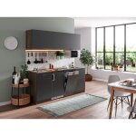 Cuisine kitchenette chêne york gris oliver 195 cm respekta Cuisine kitchenette chêne york gris oliver 195 cm respekta