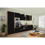 Cuisine kitchenette sans poignée chêne noir lorena 345 cm respekta Cuisine kitchenette sans poignée chêne noir lorena 345 cm respekta
