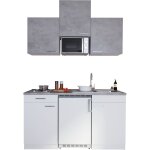 Cuisine mini - cuisine single kitchenette blanc b�ton luis 150 cm respekta