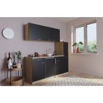 Cuisine mini - cuisine single kitchenette chêne noir luis 180 cm respekta Cuisine mini - cuisine single kitchenette chêne noir luis 180 cm respekta