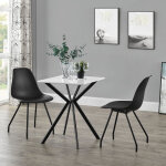 [en. casa] - table de salle  manger ankara pour 2 personnes 60 x 60 x 75 cm blanc