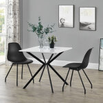 [en. casa] - table de salle  manger ankara pour 2 personnes 78 x 78 x 75 cm blanc