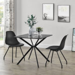 [en. casa] - table de salle  manger ankara pour 2 personnes 78 x 78 x 75 cm noir