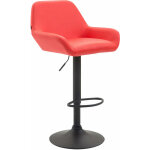 Tabouret de bar braga similicuir avec pied en m�tal rouge noir