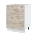 Casserolier bellissi noyer blanchi l 60 cm - coulisses tiroir avec amortisseur brown