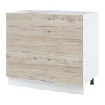 Casserolier bellissi noyer blanchi l 90 cm - coulisses tiroir avec amortisseur brown