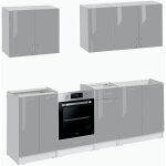 Cuisineandcie - cuisine complte eco gris brillant 240 cm