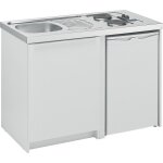Moderna - cuisinette complte l120 cm avec vier inox 18 / 10 domino lectrique x2