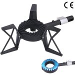 Melko - cuisini�re � gaz � 3 pieds, br�leur � gaz 6, 5kw, plaque de cuisson en fonte et acier