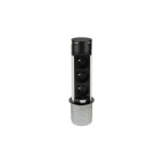 Cuisissimo - prise plan de travail sky - bloc 3 prises + 2 usb - a rtractable noir