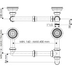 Vidage manuel 2 bacs sans trop plein pour vier granit