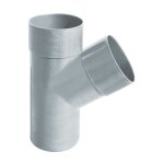 First plast - culotte pvc 67�30 m�le femelle pour tube de descente �80 - aspect zinc