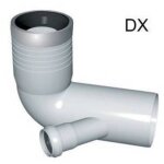 Curve wc prolong�e 1 raccord avec joint et bouchon dimensions : d. 110 - 116 - 40 dx