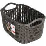 Curver 226169 panier de rangement rectangulaire tricot plastique marron 24, 7 x 16, 7 x 13, 7 cm 3 l