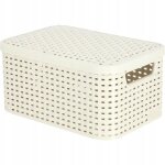 Bote de rangement style 6l - aspect rotin textur - pour chambre, salon, salle de bain, buanderie - ...