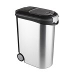 Curver - conteneur a croquettes 20kg - aspect metal - gris