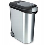 Curver - conteneur a croquettes 20kg - aspect metal - gris