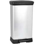 Curver - deco bin 50l poubelle à pédale, 39 x 29 x 73 cm, argent (187177) Curver - deco bin 50l poubelle à pédale, 39 x 29 x 73 cm, argent (187177)