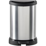 Poubelle  pdale deco forme de d 15 l argent - curver