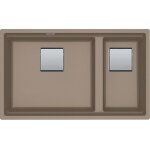 Franke - cuve kubus 2. 0 fragranit kng 120 - oyster - bonde automatique - 760 x 460 x 200 / 200 mm