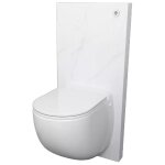 Cuvette avec broyeur et bâti support sanicompact comfort + avec habillage marbre blanc carrare - sfa Cuvette avec broyeur et bâti support sanicompact comfort + avec habillage marbre blanc carrare - sfa