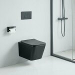 Stano. - cuvette wc suspendu caleto noir mat - sans bride et avec frein de chute