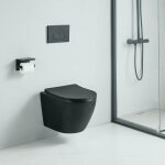 Stano. - cuvette wc suspendu carceo noir mat - sans bride et avec frein de chute