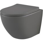 Godart - cuvette wc suspendu gain de place 48 cm sans bride gris mat - corolla