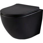 Cuvette wc suspendu gain de place 48 cm sans bride noir mat - corolla