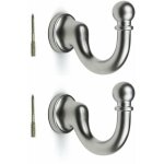 Cyclingcolors - 2x crochet embrasse rideau 36mm en acier finition chrome satin avec vis spciale mural ...