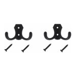 Cyclingcolors - 2x crochet m�tal acier noir mat meuble cuisine salle de bain porte serviette manteau ...