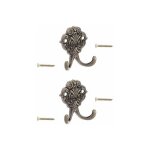 Cyclingcolors - 2x crochet vintage mtal laiton vieilli avec vis rustique ancien mural cuisine salle ...