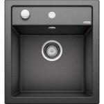 Dalago 45 - vier en silgranit, 47x51 cm, avec commande du vidage, anthracite 517156 - blanco