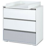 Monmobilierdesign - dalia commode bb avec plan  langer amovible et 3 tiroirs blanc
