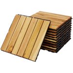 Dalles de terrasses 30x30cm en bois d'acacia. motif lin�aire. � lattes. clipsables lot de 36 dalles (environ ...