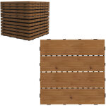 Outsunny - dalles terrasse - caillebotis - lot de 12 pcs, max. 1, 08 m - clipsables, installation trs ...