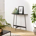 Macabane - daly - console demi - lune noire 83x35cm piètement métal Macabane - daly - console demi - lune noire 83x35cm piètement métal