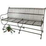 Banc de jardin dandibo mtal marron rsistant aux intempries 3 places finca 153 cm banc jardin banc ...
