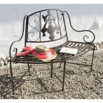 Dandibo - banc de jardin mtal semi - circulaire 130838 banc de jardin banc d'arbre 2 places 116 cm banc ...