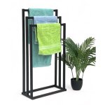 Dandibo porte - serviettes debout noir mtal mat 96498 porte - serviettes avec 3 barres porte - serviettes ...