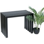 Dandibo tabouret mtal noir banc massif rsistant aux intempries 60 cm tabouret moderne banc  lamelles ...