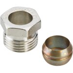 Raccord � compression cuivre 14 / 16 dn15 - m�le 1 / 2'(15 / 21) pour corps de vanne danfoss